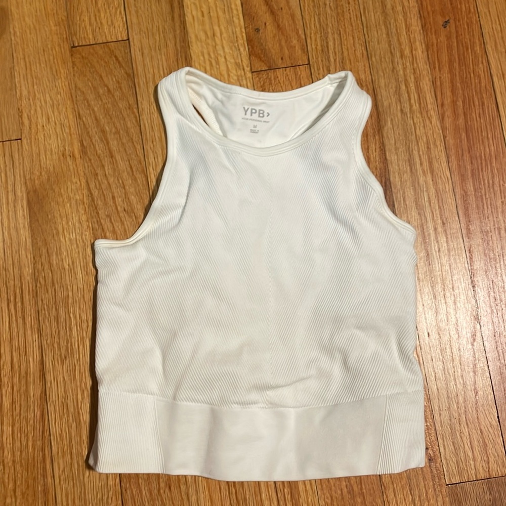 YPB white workout top